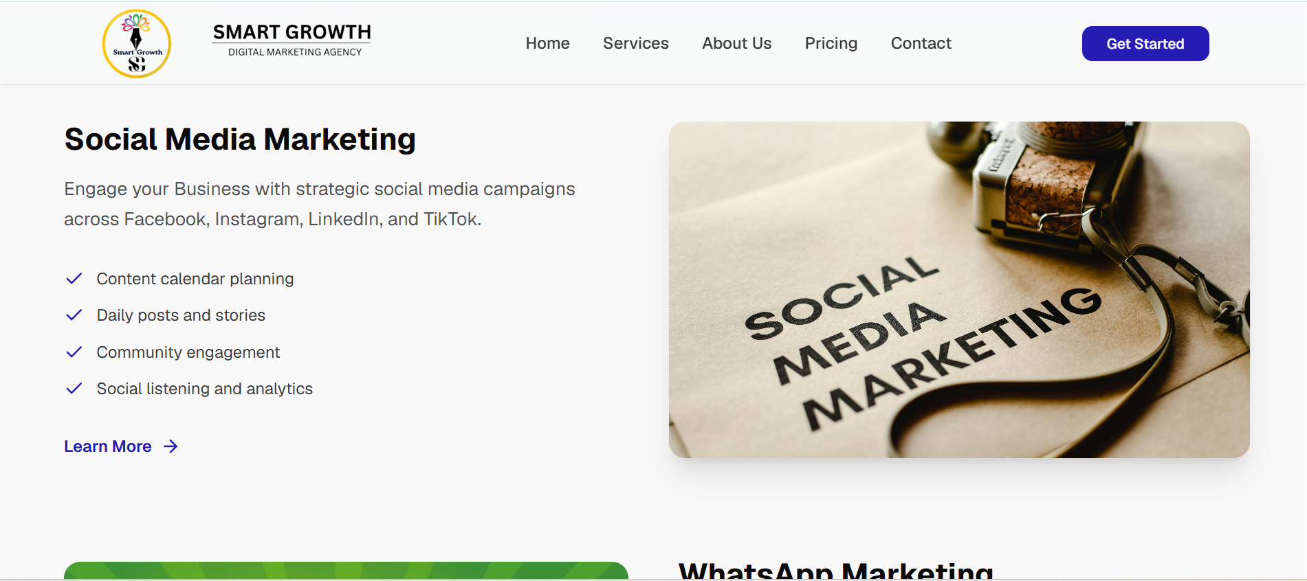 Smart Growth Digital Marketing website preview